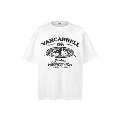 American vintage street T-shirt retro men's summer loose half sleeve