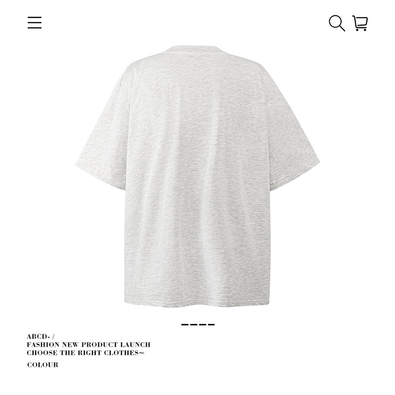 American vintage street T-shirt cotton cartoon character print men and women summer loose
