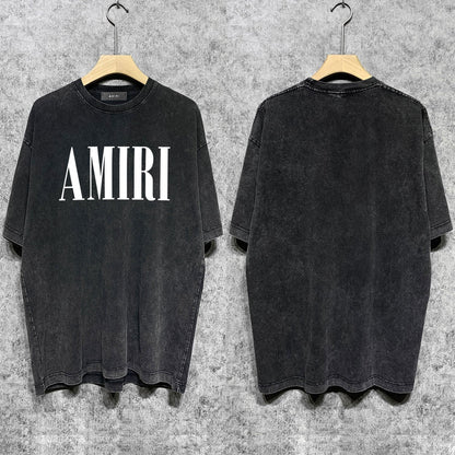 Amiri T-shirt Washed and Worn Retro Short Sleeve T-shirt