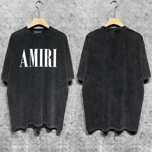 Amiri T-shirt Washed and Worn Retro Short Sleeve T-shirt