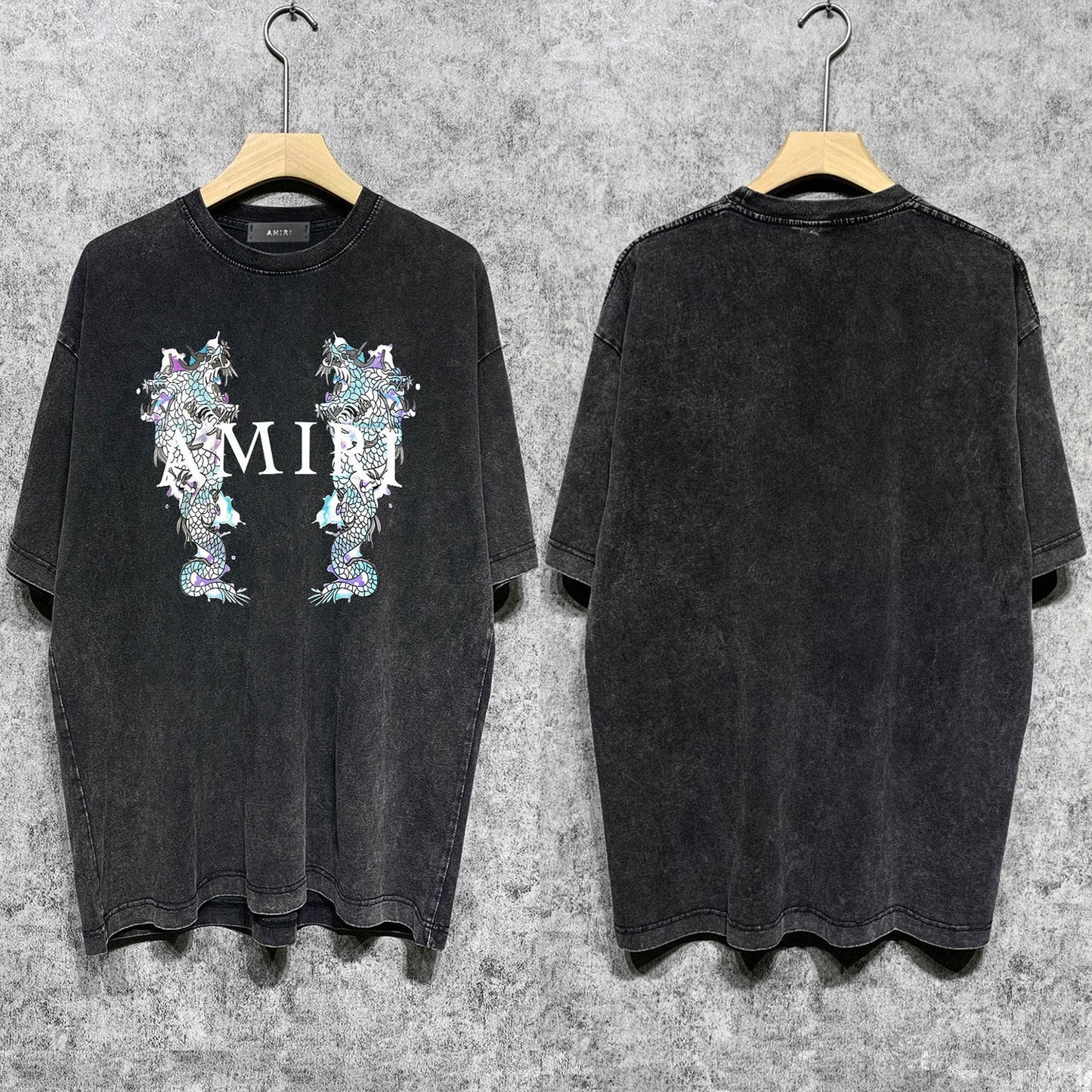 Amiri T Shirts Washed and Worn Retro Short Sleeve T-shirt