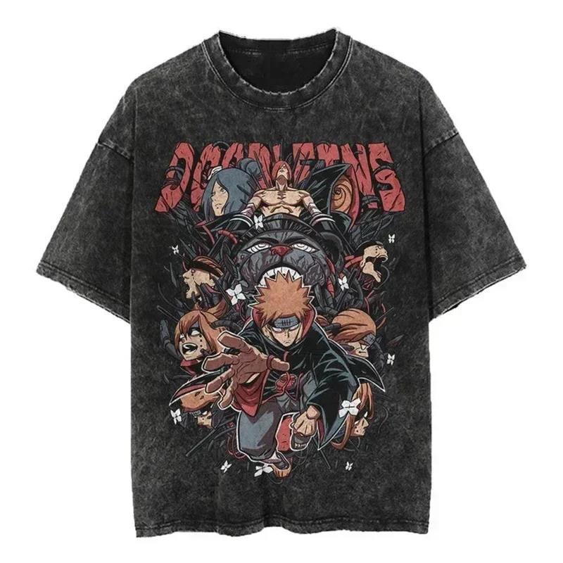 2024Streetwear Tshirt Japanese Anime Graphic Vintage Washed (Prat 2)