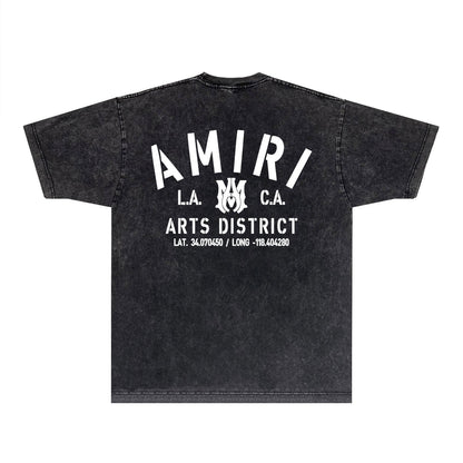 Amiri T-shirt Washed and Worn Retro Short Sleeve T-shirt