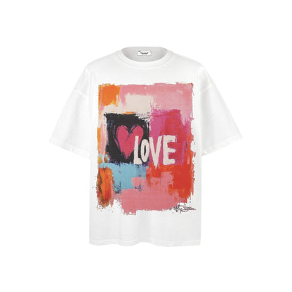 American vintage street T-shirt cotton men's summer loose