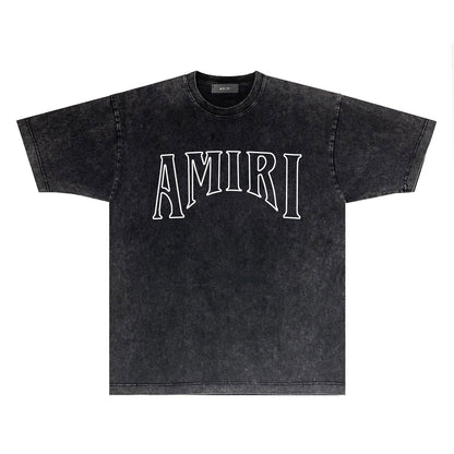 Amiri T Shirts Washed and Worn Retro Short Sleeve T-shirt