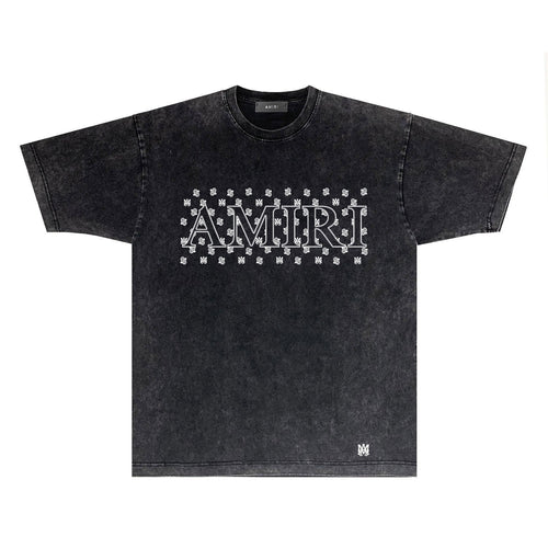 Amiri T Shirts Washed and Worn Retro Short Sleeve T-shirt