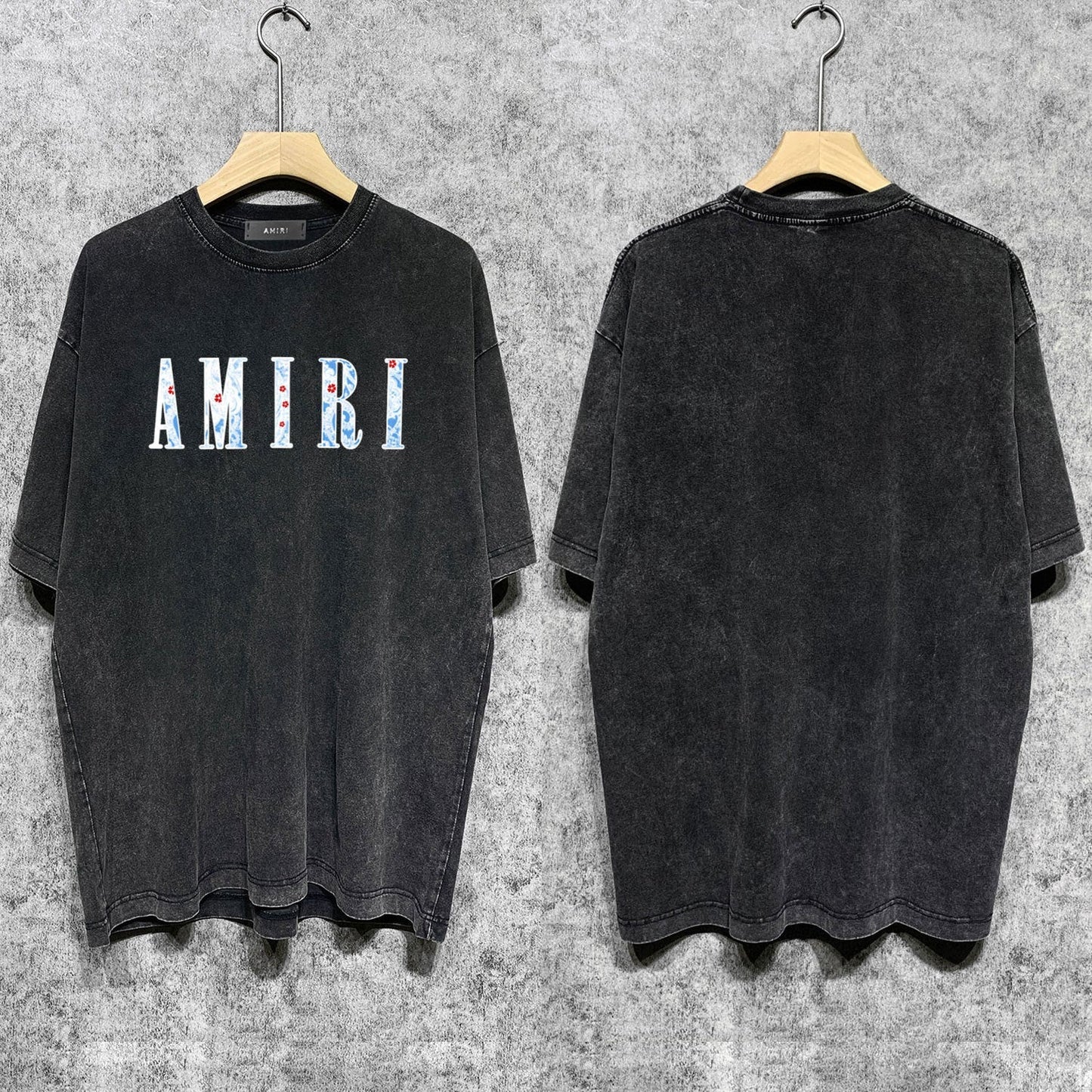 Amiri T-shirt Washed and Worn Retro Short Sleeve T-shirt