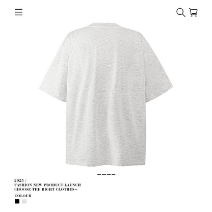 American vintage street T-shirt loose vintage pure cotton men and women summer