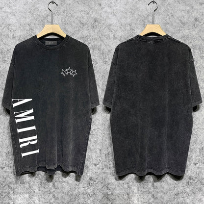 Amiri T-shirt Washed and Worn Retro Short Sleeve T-shirt