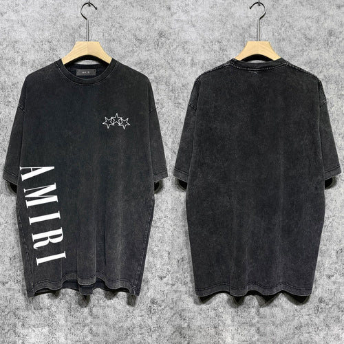 Amiri T-shirt Washed and Worn Retro Short Sleeve T-shirt
