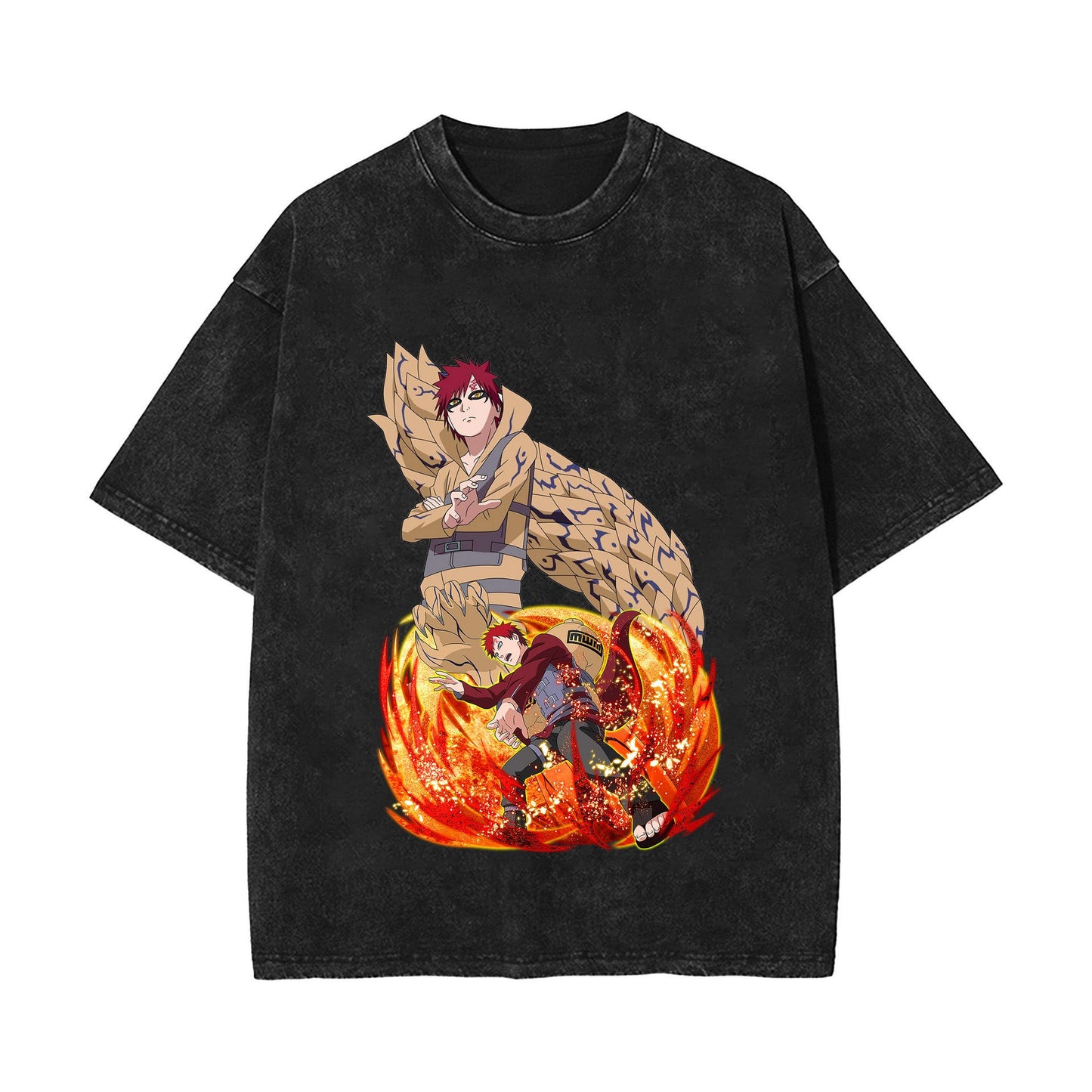 Anime T-shirt short-sleeved summer washed old cotton top loose