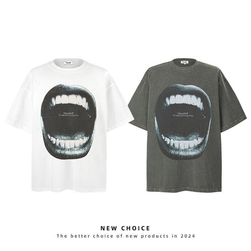 American vintage street T-shirt retro men loose summer