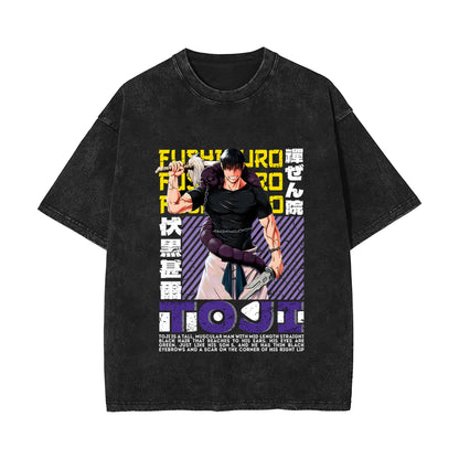 Anime Washed Retro Short Sleeve T-Shirt