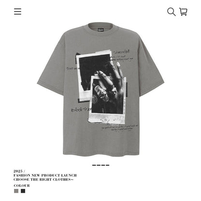 American vintage street T-shirt vintage cotton summer men and women