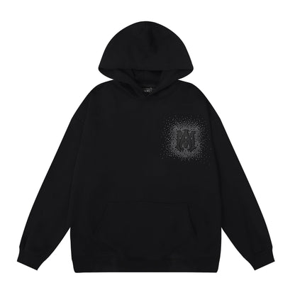 Amiri Hoodie OW Hot Diamond Letter Pattern Pullover Hooded Sweater Men and Women