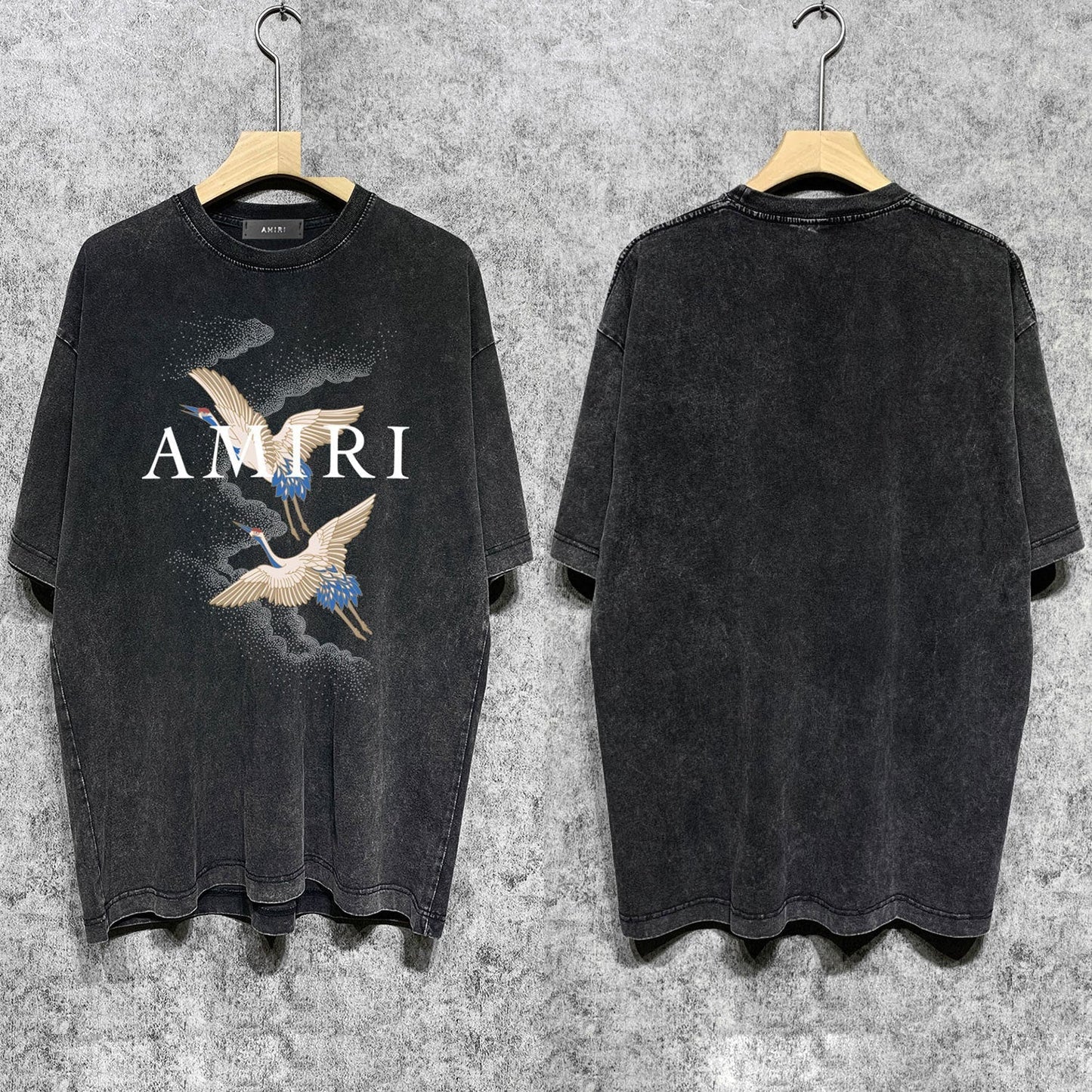 Amiri T-shirt Washed and Worn Retro Short Sleeve T-shirt