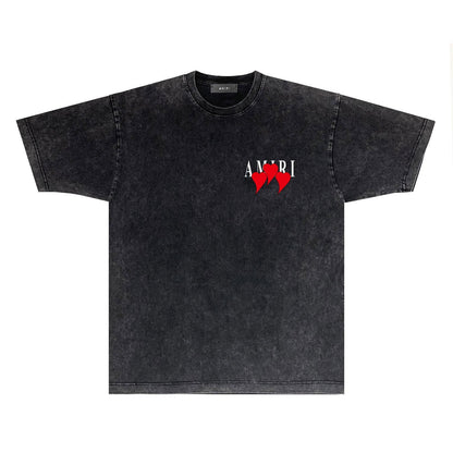 Amiri T-shirt Washed and Worn Retro Short Sleeve T-shirt