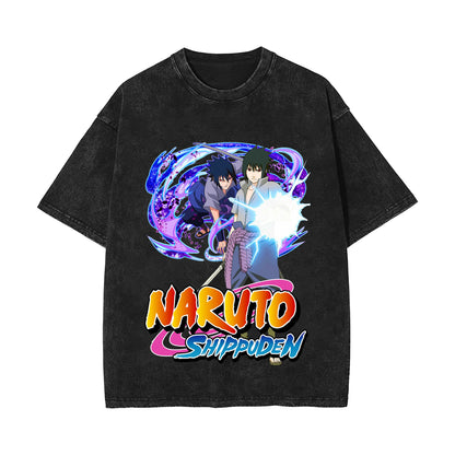 Anime T-shirt short-sleeved summer washed old cotton top loose
