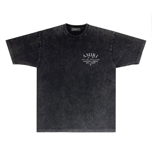 Amiri T Shirts Washed and Worn Retro Short Sleeve T-shirt