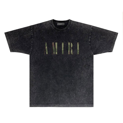 Amiri T-shirt Washed and Worn Retro Short Sleeve T-shirt