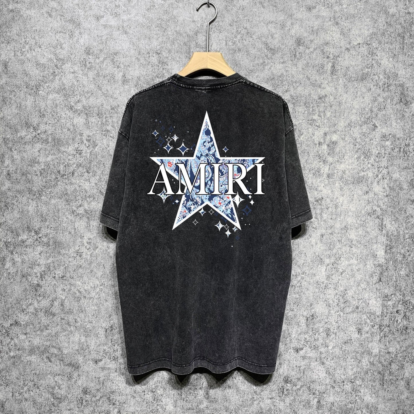 Amiri T-shirt Washed and Worn Retro Short Sleeve T-shirt