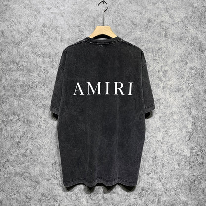 Amiri T-shirt Washed and Worn Retro Short Sleeve T-shirt