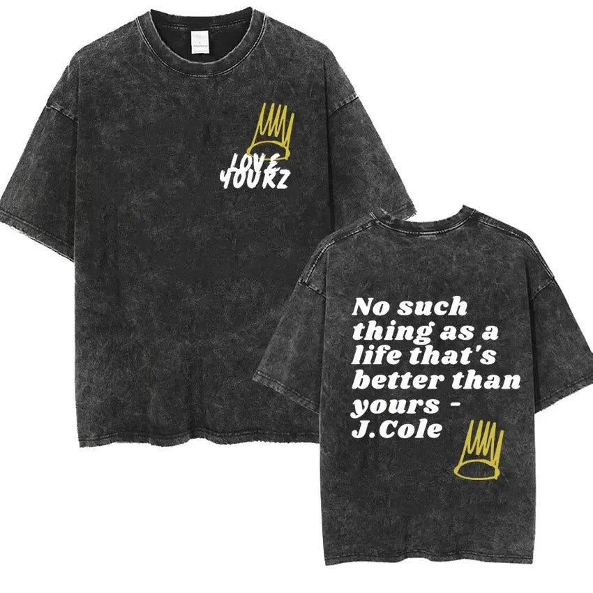 2024Rapper J Cole Dreamville Same Print T-shirt Vintage Wash