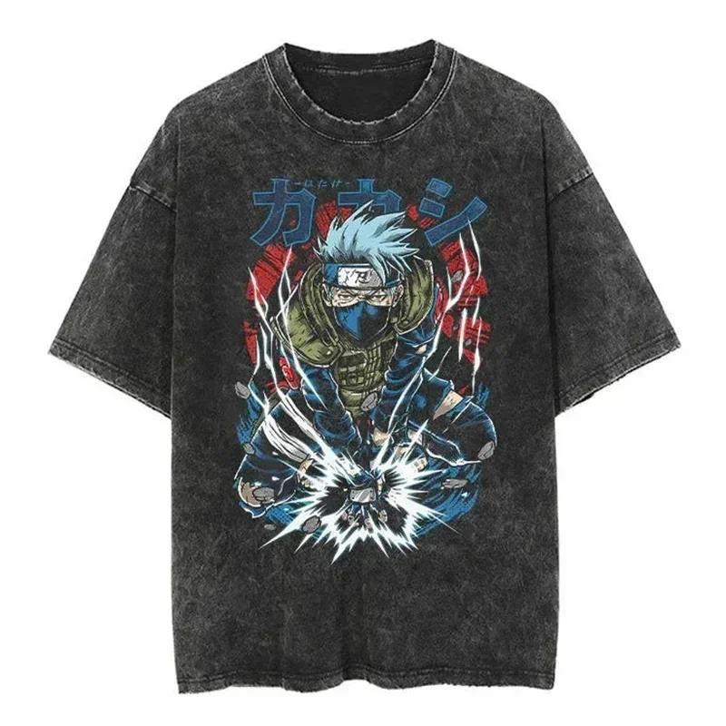 2024Streetwear Tshirt Japanese Anime Graphic Vintage Washed (Prat 2)