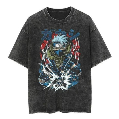 2024Streetwear Tshirt Japanese Anime Graphic Vintage Washed (Prat 2)