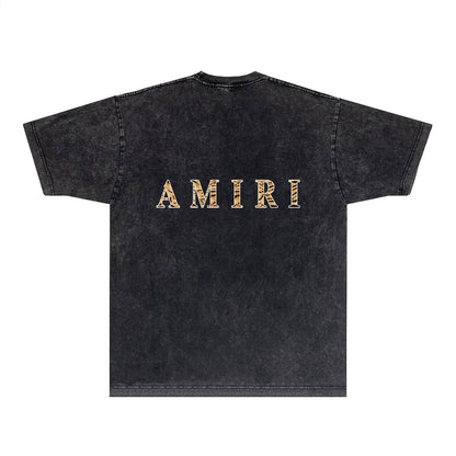 Amiri T-shirt Washed and Worn Retro Short Sleeve T-shirt
