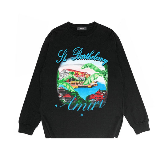 Amiri Long Sleeve Shirt Fashion Brand Long Sleeve Long-Sleeved T-shirt Blouse