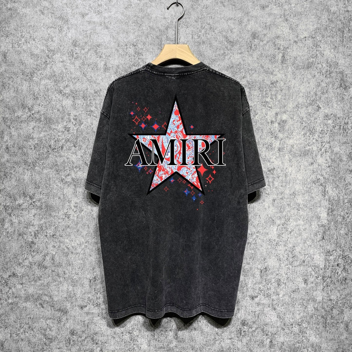 Amiri T-shirt Washed and Worn Retro Short Sleeve T-shirt