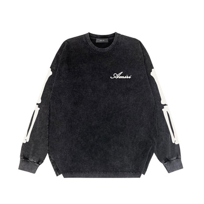 Amiri Long-Sleeve Shirt Bone Print Vintage Long Sleeve T-shirt