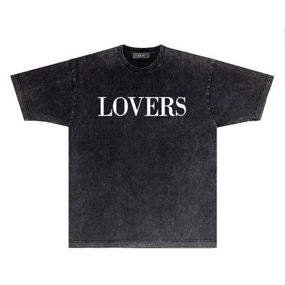 Amiri T Shirts Washed and Worn Retro Short Sleeve T-shirt