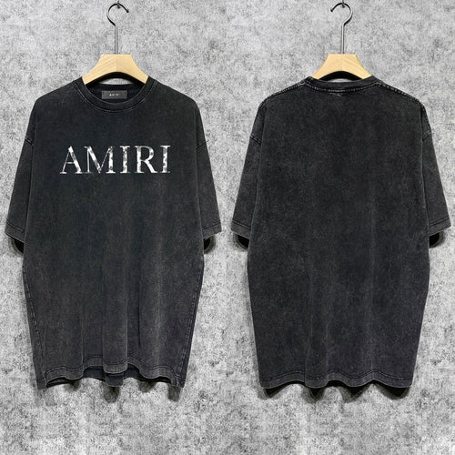 Amiri T-shirt Washed and Worn Retro Short Sleeve T-shirt