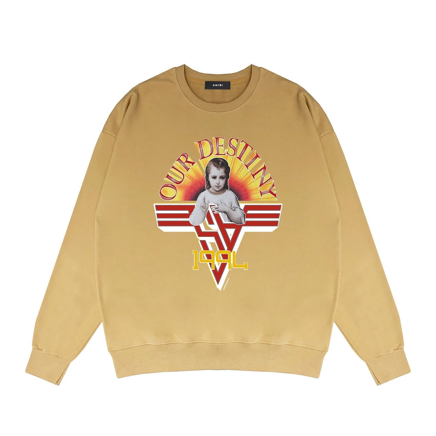 Amiri Long Sleeve Shirt Crew Sweatshirts Crew Neck Sweater