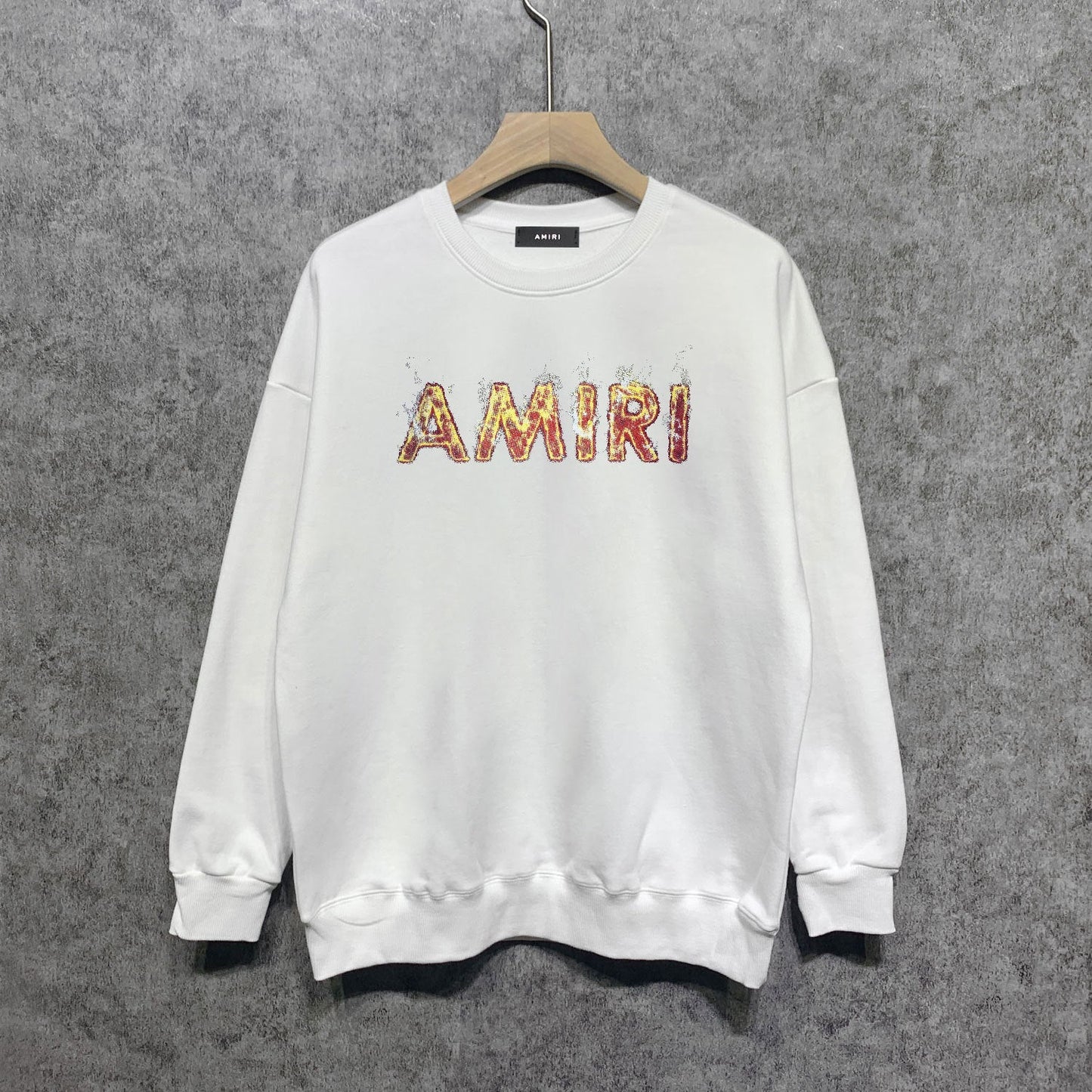 Amiri Long Sleeved Shirt Long Fashion Brand Crew Sweatshirts round Neck Sweater
