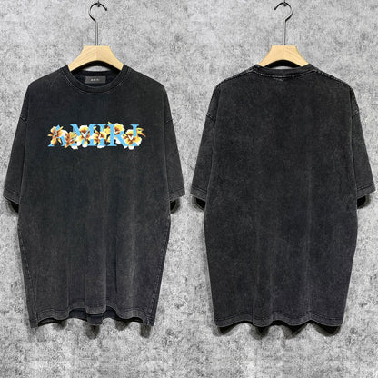 Amiri T-Shirt Distressed Retro Short Sleeve T-shirt