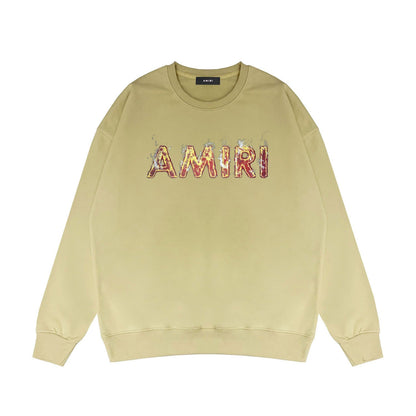Amiri Long Sleeved Shirt Long Fashion Brand Crew Sweatshirts round Neck Sweater