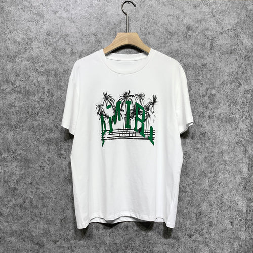 Amiri T Shirt Coconut Tree Beach Casual Round Neck