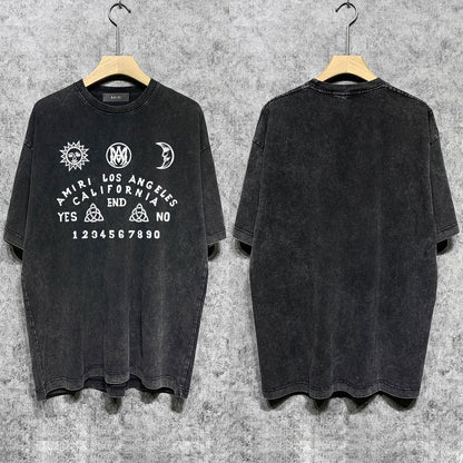 Amiri T-shirt Washed and Worn Retro Short Sleeve T-shirt