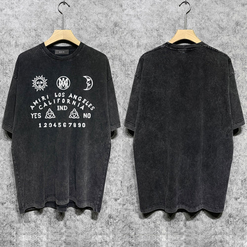 Amiri T-shirt Washed and Worn Retro Short Sleeve T-shirt