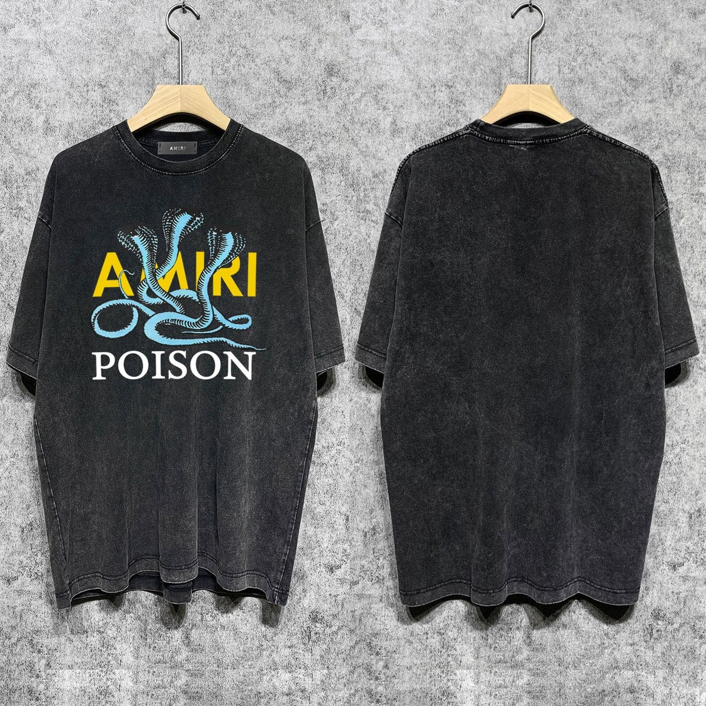Amiri T-shirt Washed and Worn Retro Short Sleeve T-shirt
