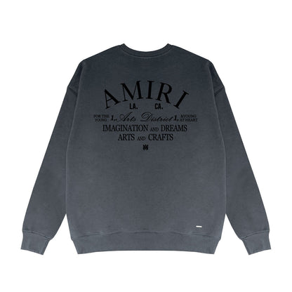 Amiri Long Sleeved Shirt Fashion Brand Crew Sweatshirts round Neck Sweater