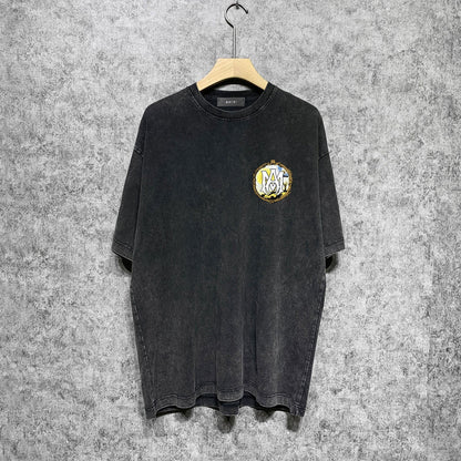 Amiri T Shirts Washed and Worn Retro Short Sleeve T-shirt