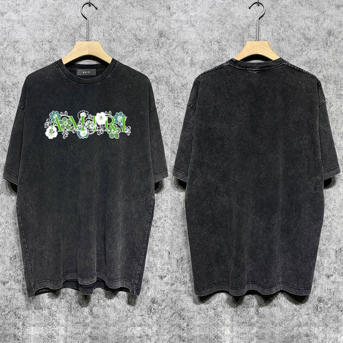 Amiri T-shirt Washed and Worn Retro Short Sleeve T-shirt