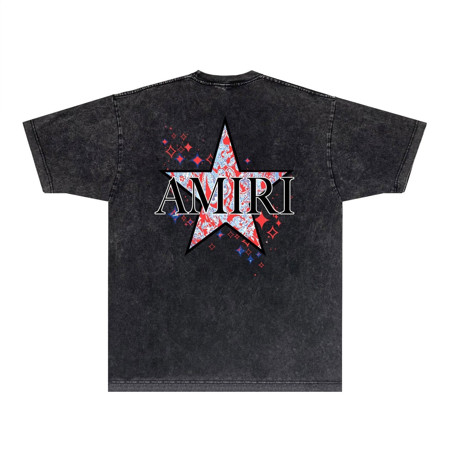 Amiri T-shirt Washed and Worn Retro Short Sleeve T-shirt