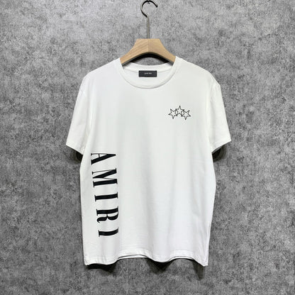 Amiri T Shirt Five-Star Letter Print Casual Round Neck