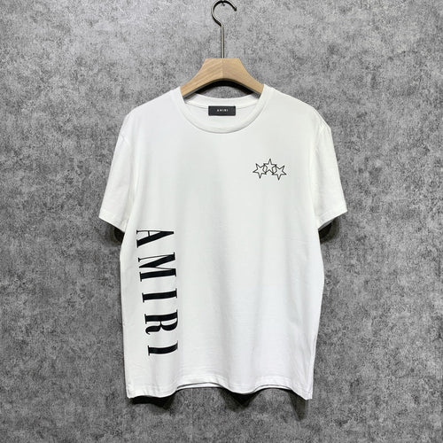 Amiri T Shirt Five-Star Letter Print Casual Round Neck