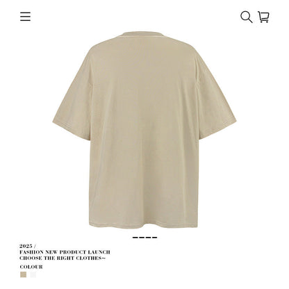 American vintage street T-shirt loose cotton summer retro men's wear